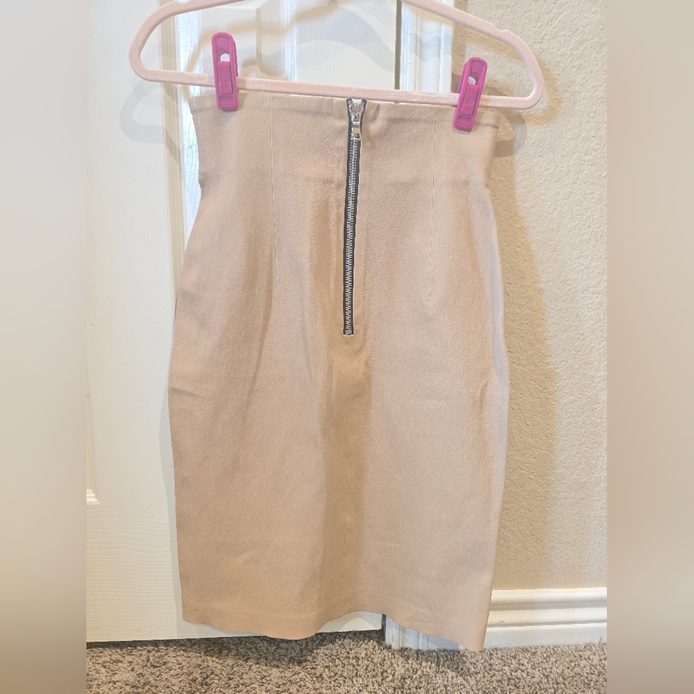 NWT 1290 Sablyn Leather High-Rise Waisted Amsterdam Caramel Skirt Size M